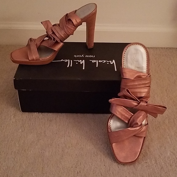 Vintage Nicole Miller Leather Wrap Sandals - Picture 2 of 8